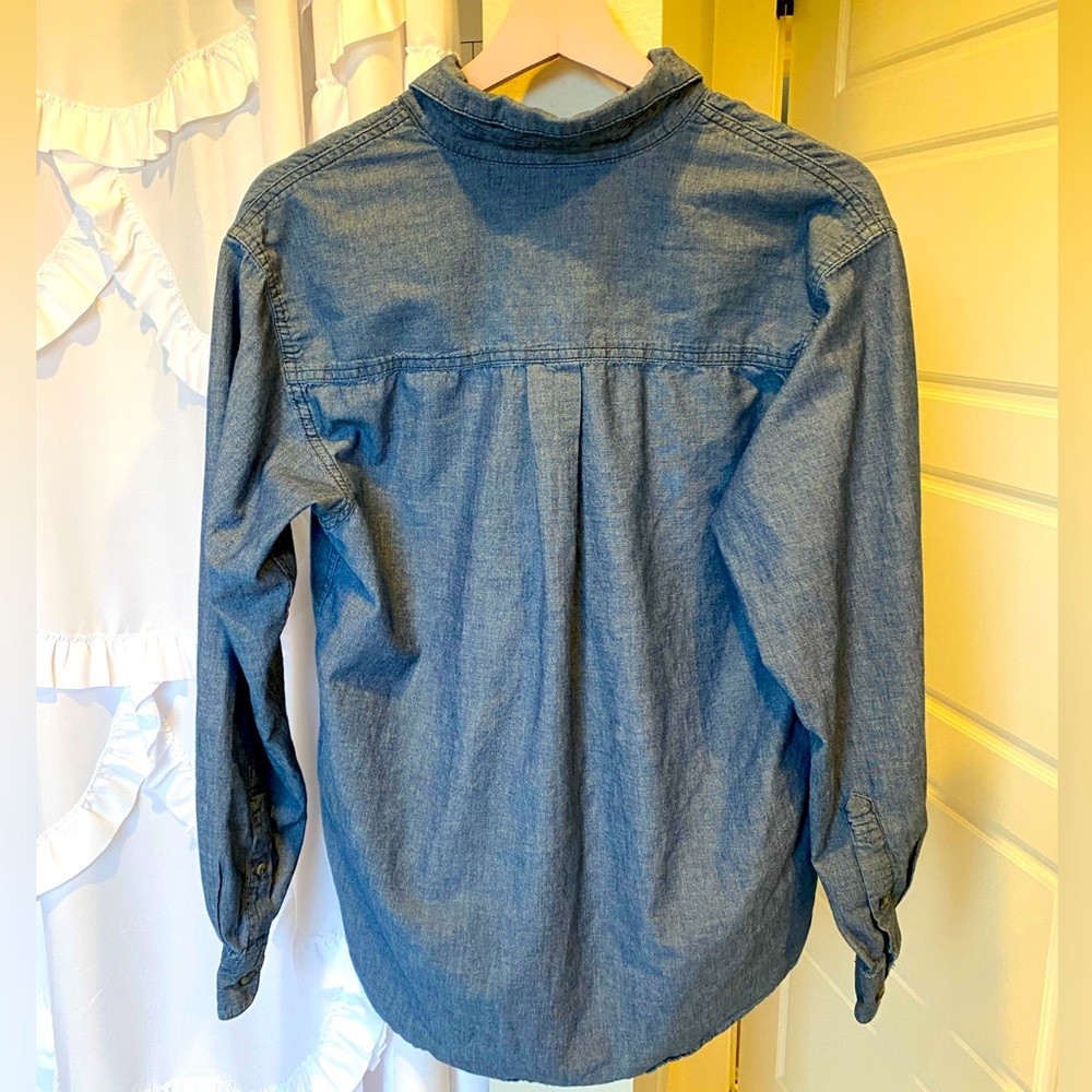 MAGELLAN OUTDOOR DENIM BLUE BUTTON DOWN LONG SLEEVE SHIRT MENS SIZE SMALL - Picture 2 of 3
